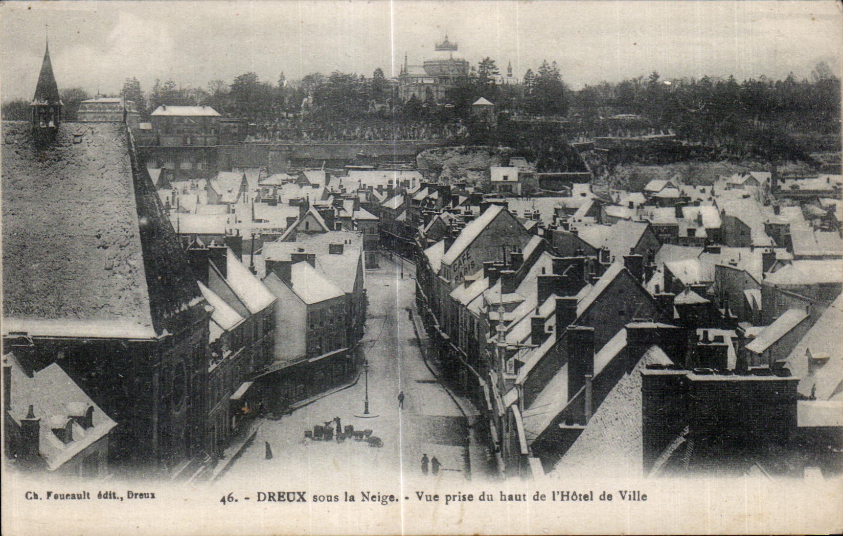 CPA Dreux debajo de la nieve vista de la tapa del ayuntamiento de I