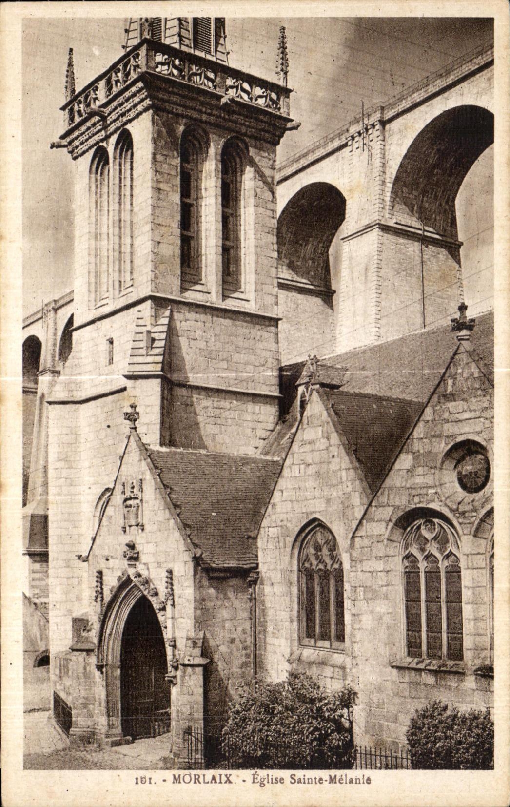 CPA Morlaix Eglise Sainte Melanie