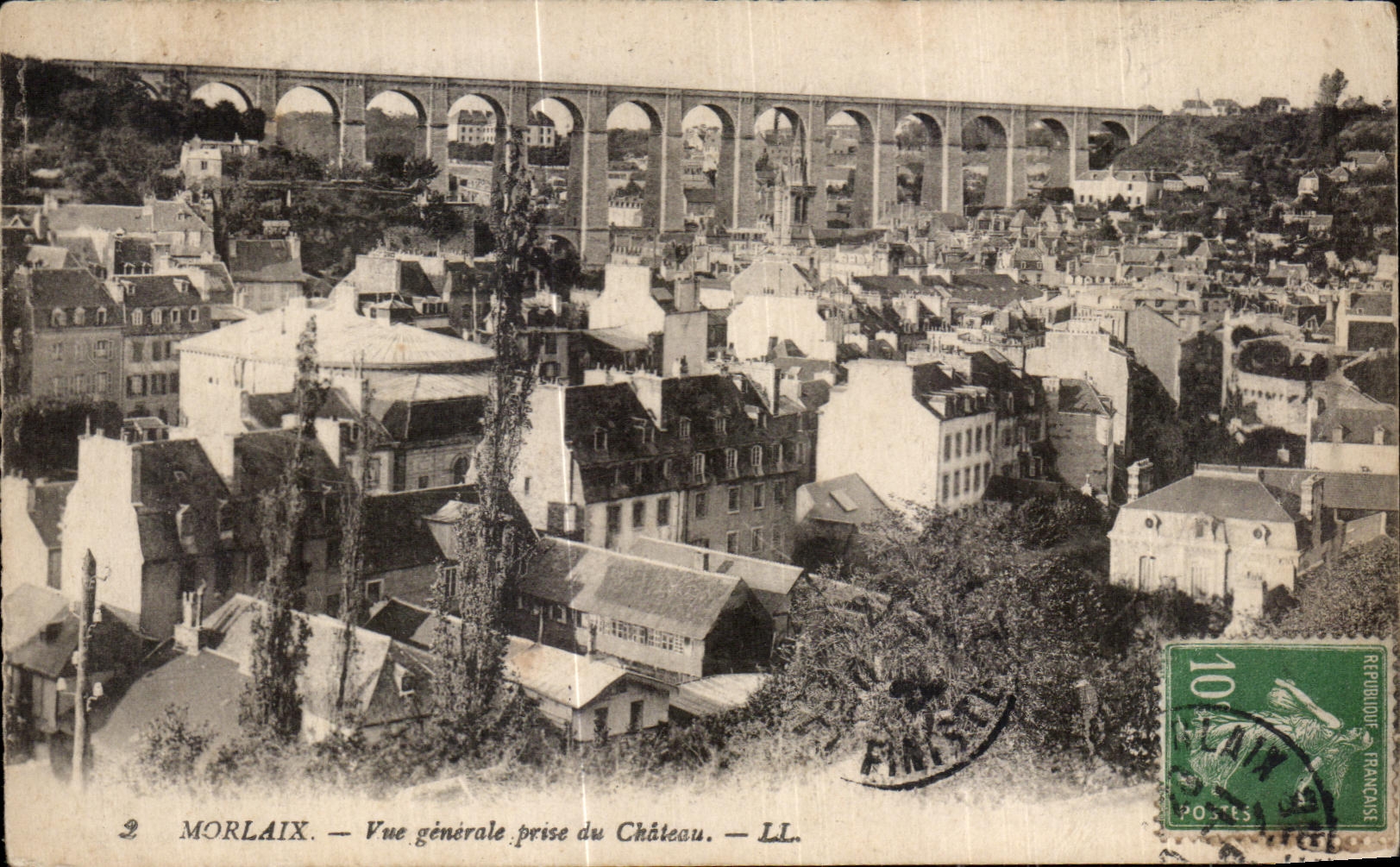 CPA Morlaix Vue Generale Prise Du Viaduc