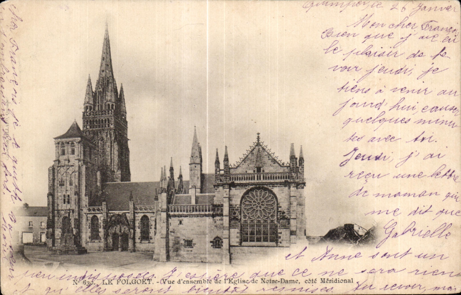 CPA Le Folgoet Vue d ensembte de I Eglise de Notre Dame este Meridional