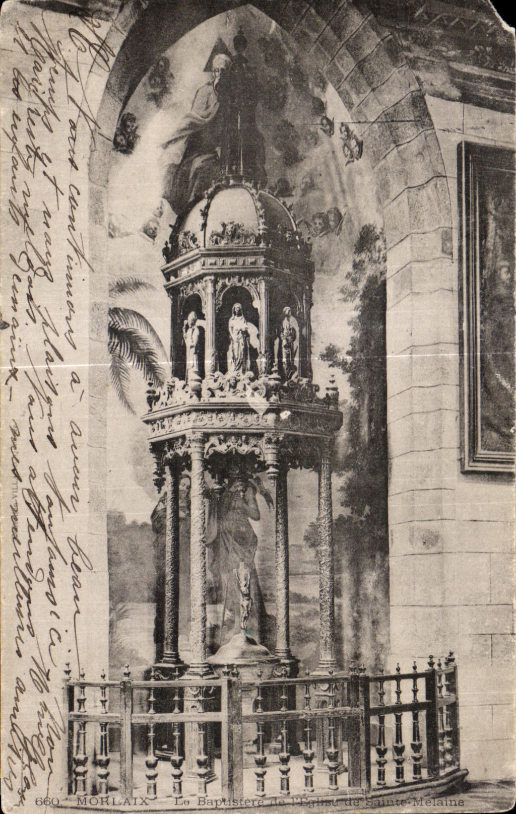 CPA Morlaix Le Baptisere de l Eglise de saint Melaine