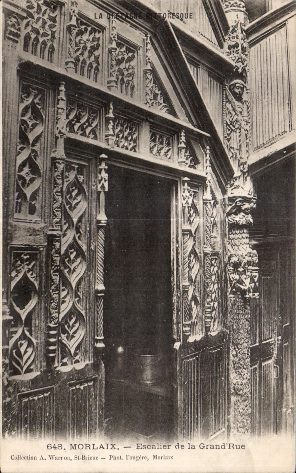 CPA Morlaix Escalier de la Grande Rue