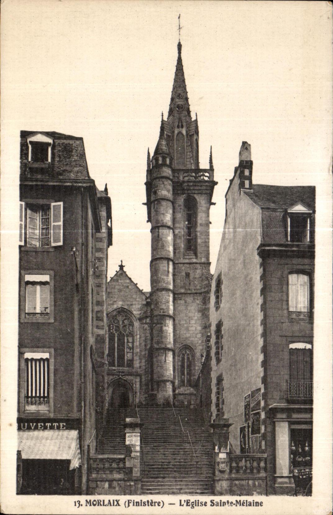 CPA Morlaix L Eglise Saint Melaine