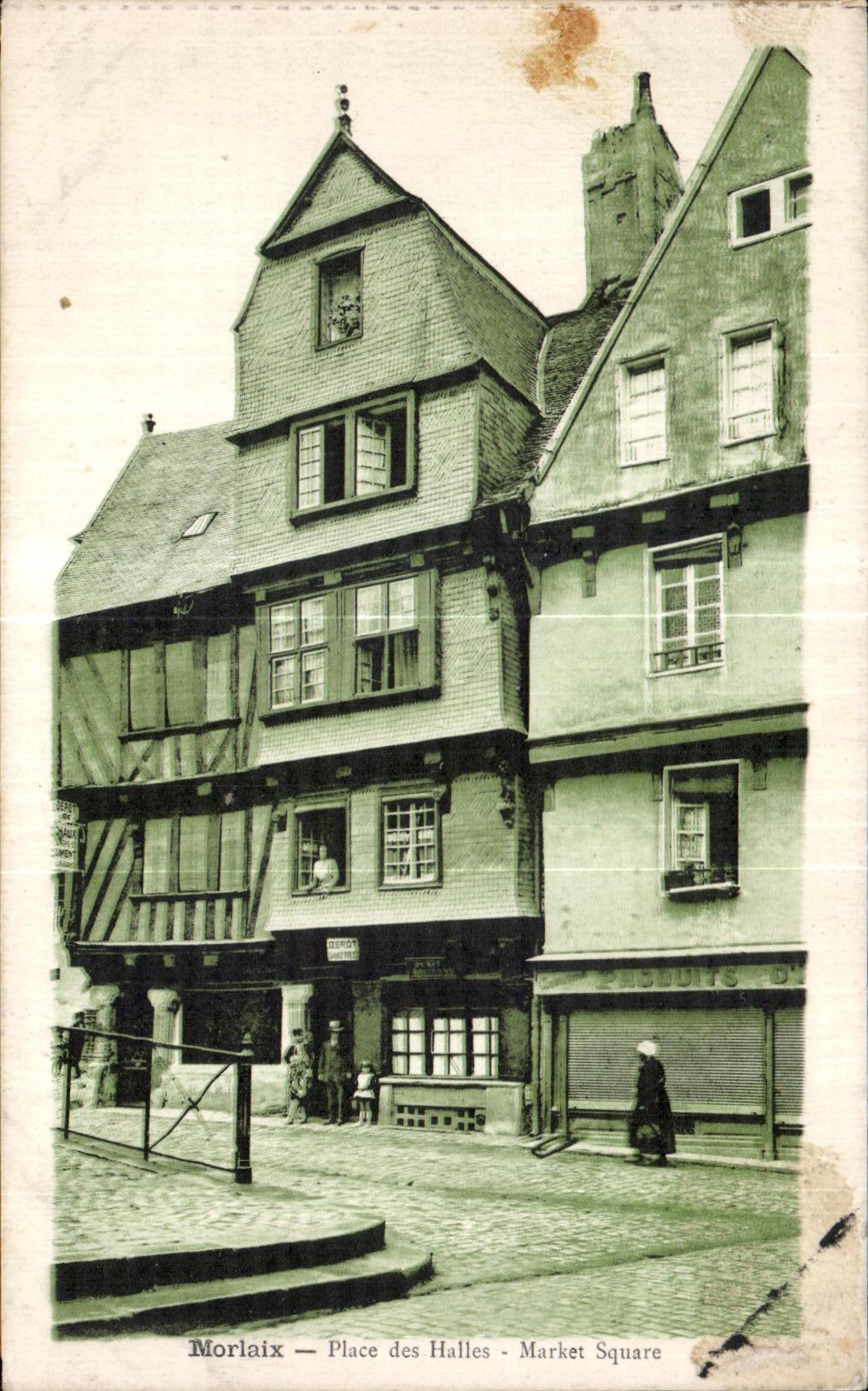 CPA Morlaix Place des Halles Market Square