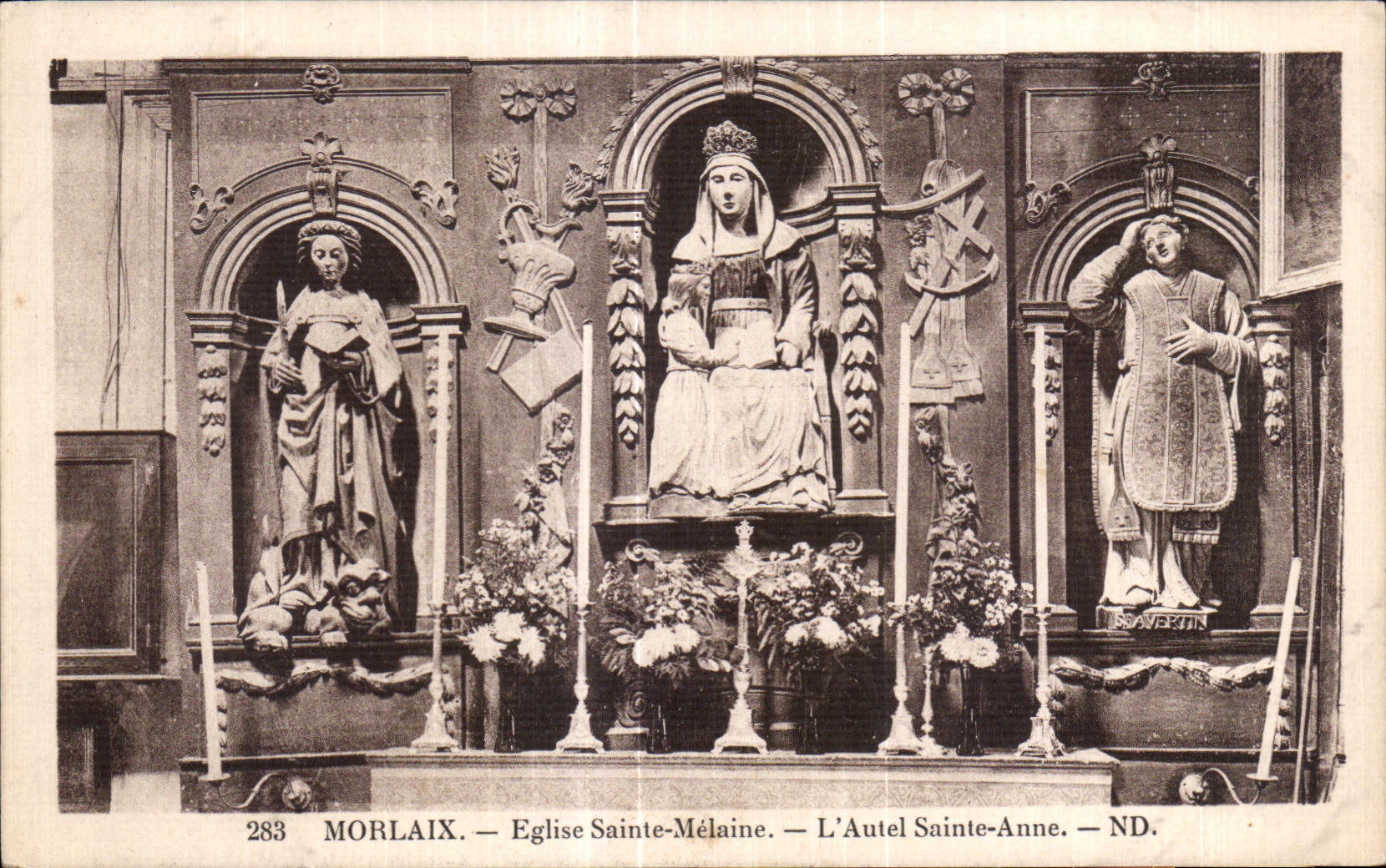 CPA Morlaix Eglise Saint Melaine L Autel Sainte Anne