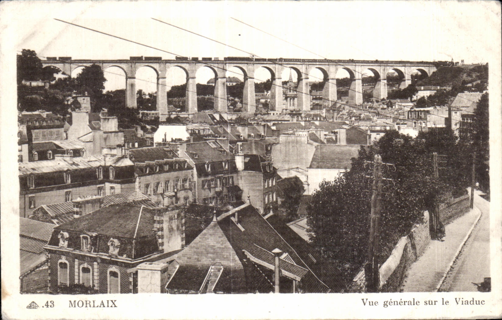 CPA Morlaix Vue generale sur le Viaduc