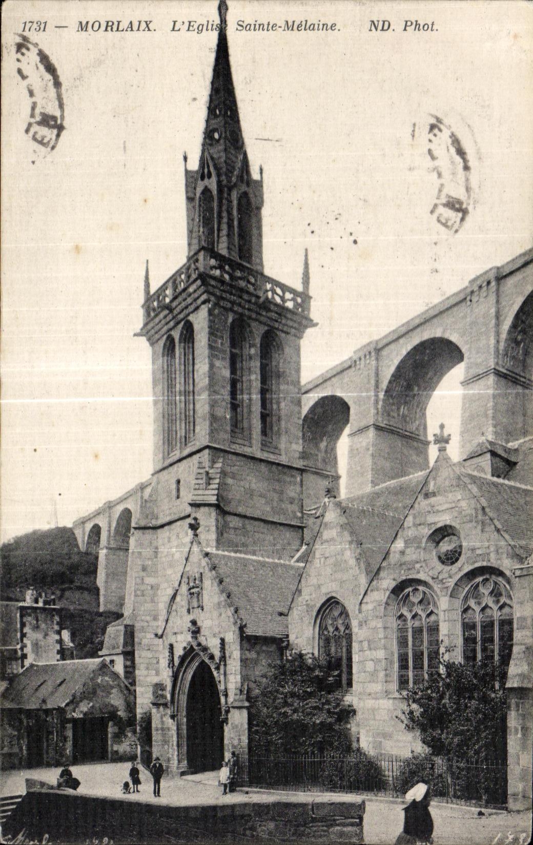 CPA Morlaix L Eglise Sainte Melaine