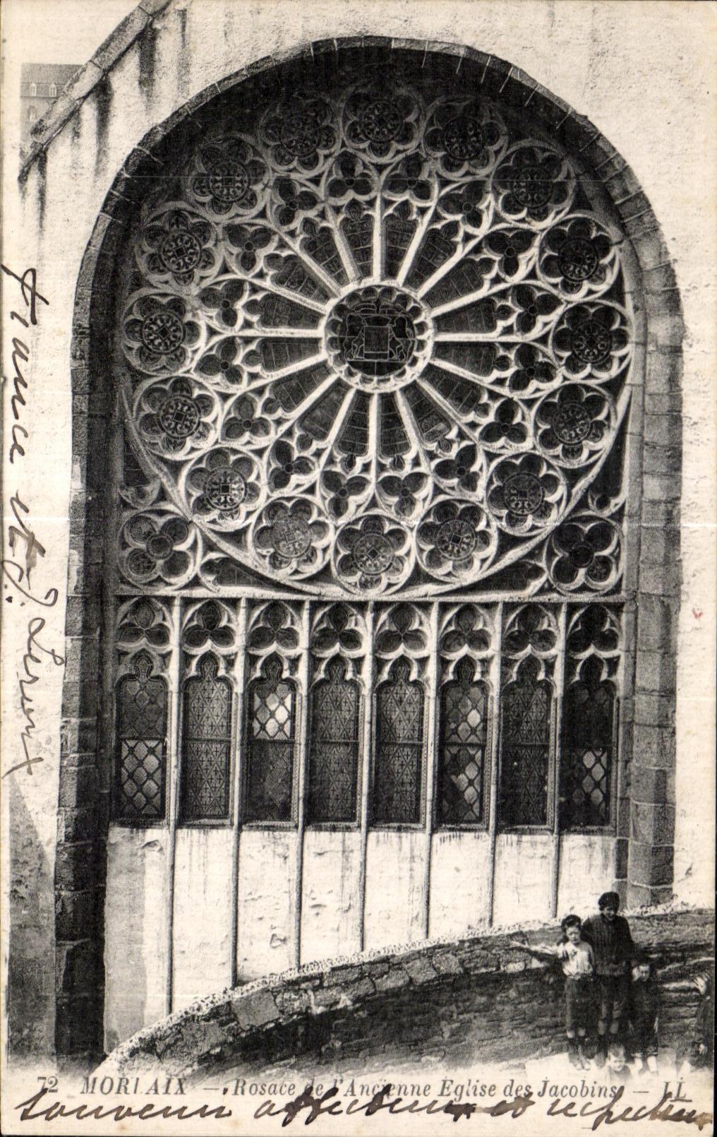 CPA Morlaix Rosacede l Ancienne Eglise des Jacobins Enfants