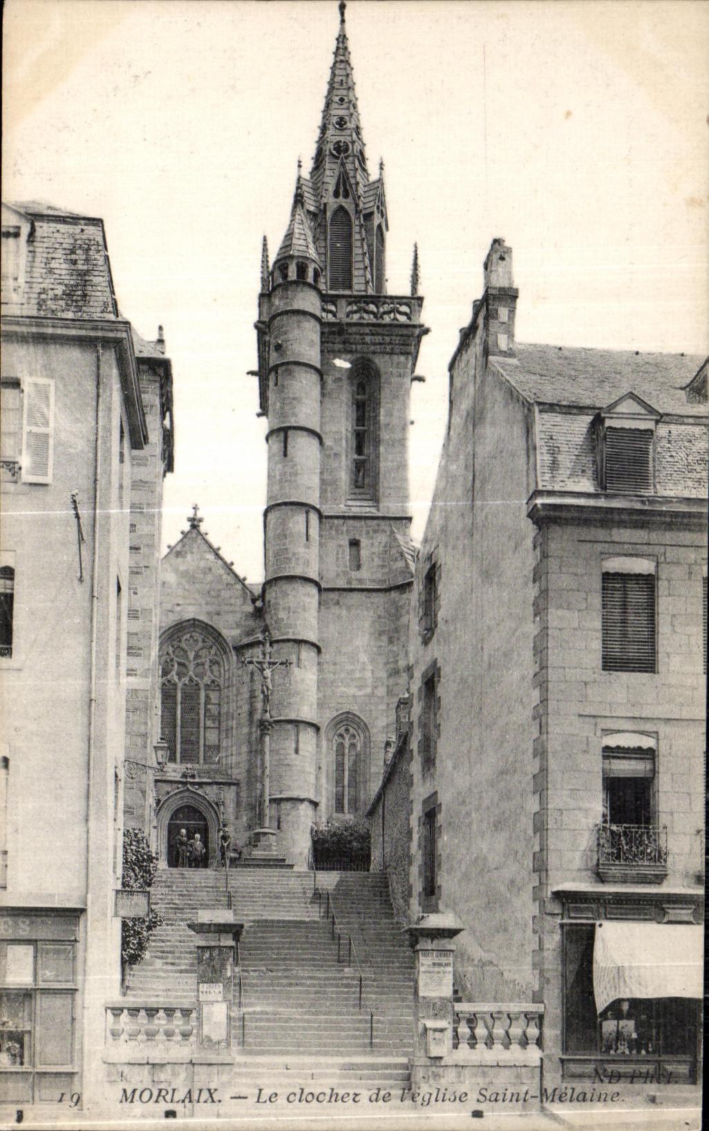 CPA Morlaix Le clochez de l eglise Saint Melaine