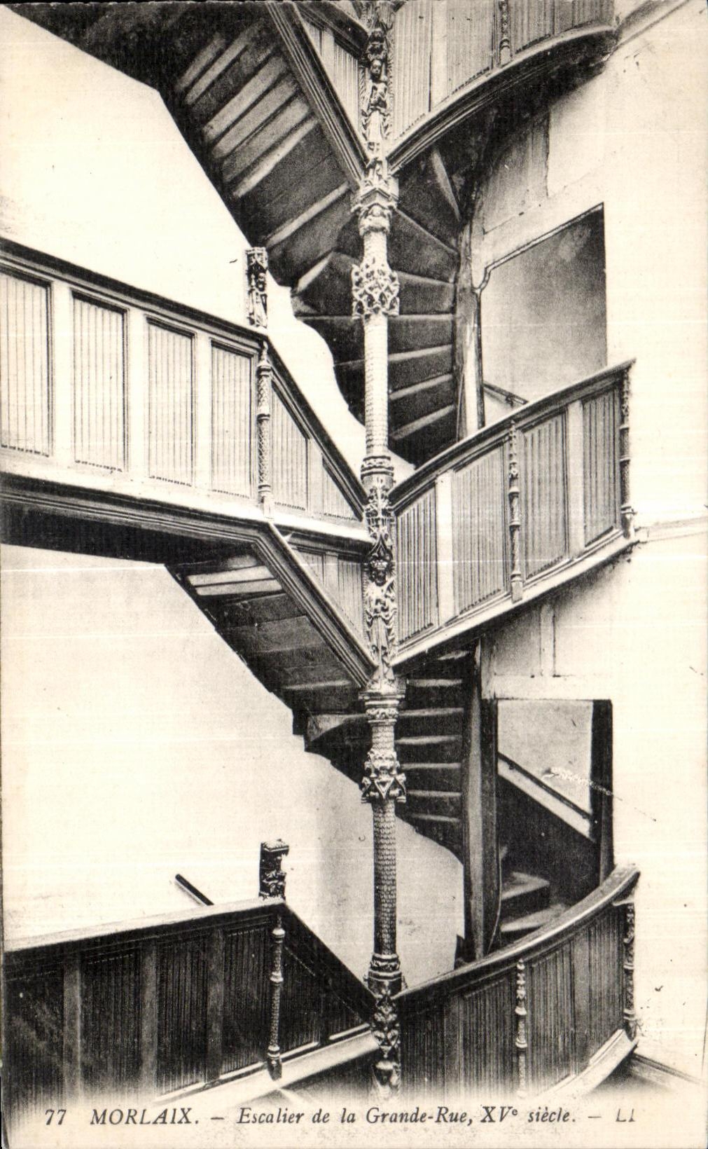 CPA Morlaix Escalier de la Grange Rue XV Siecle