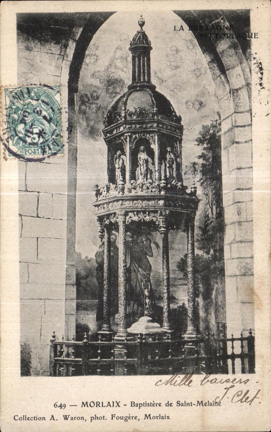 CPA Morlaix Baptistere de Sant Melaine
