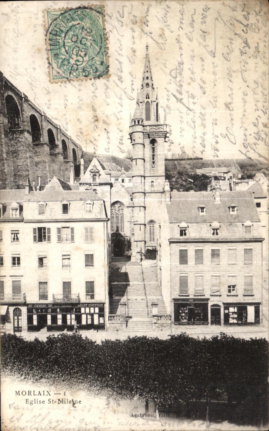 CPA Morlaix Eglise St Malaine