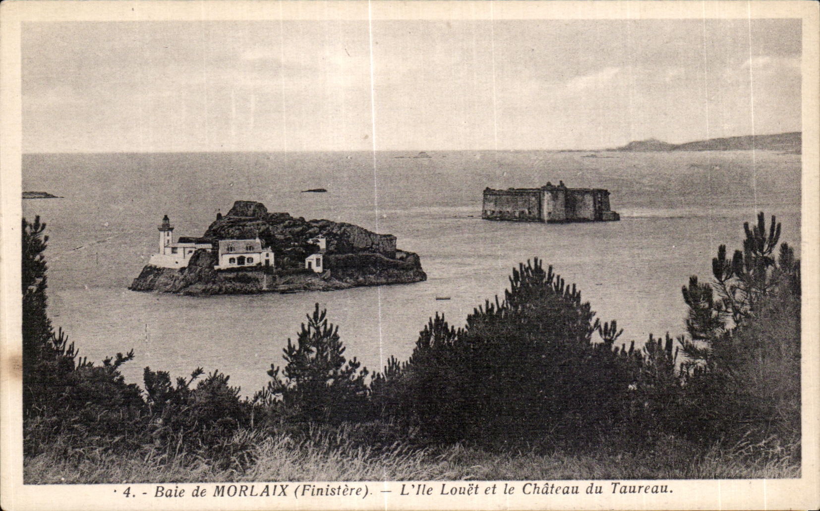CPA Baie de Morlaix L Ile Louet et le Chateau du Taureau