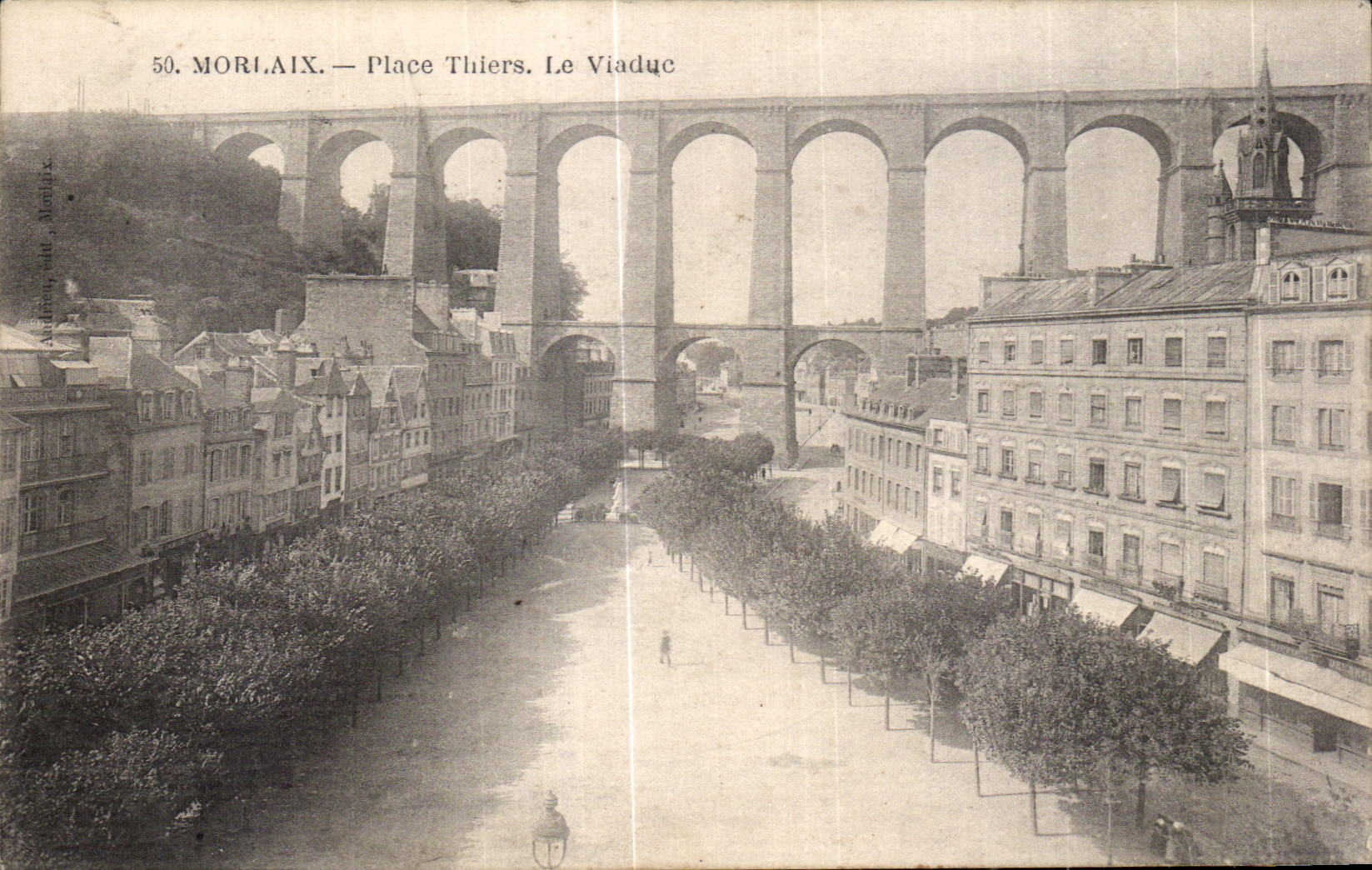 CPA Morlaix Place Thiers Le Viaduc