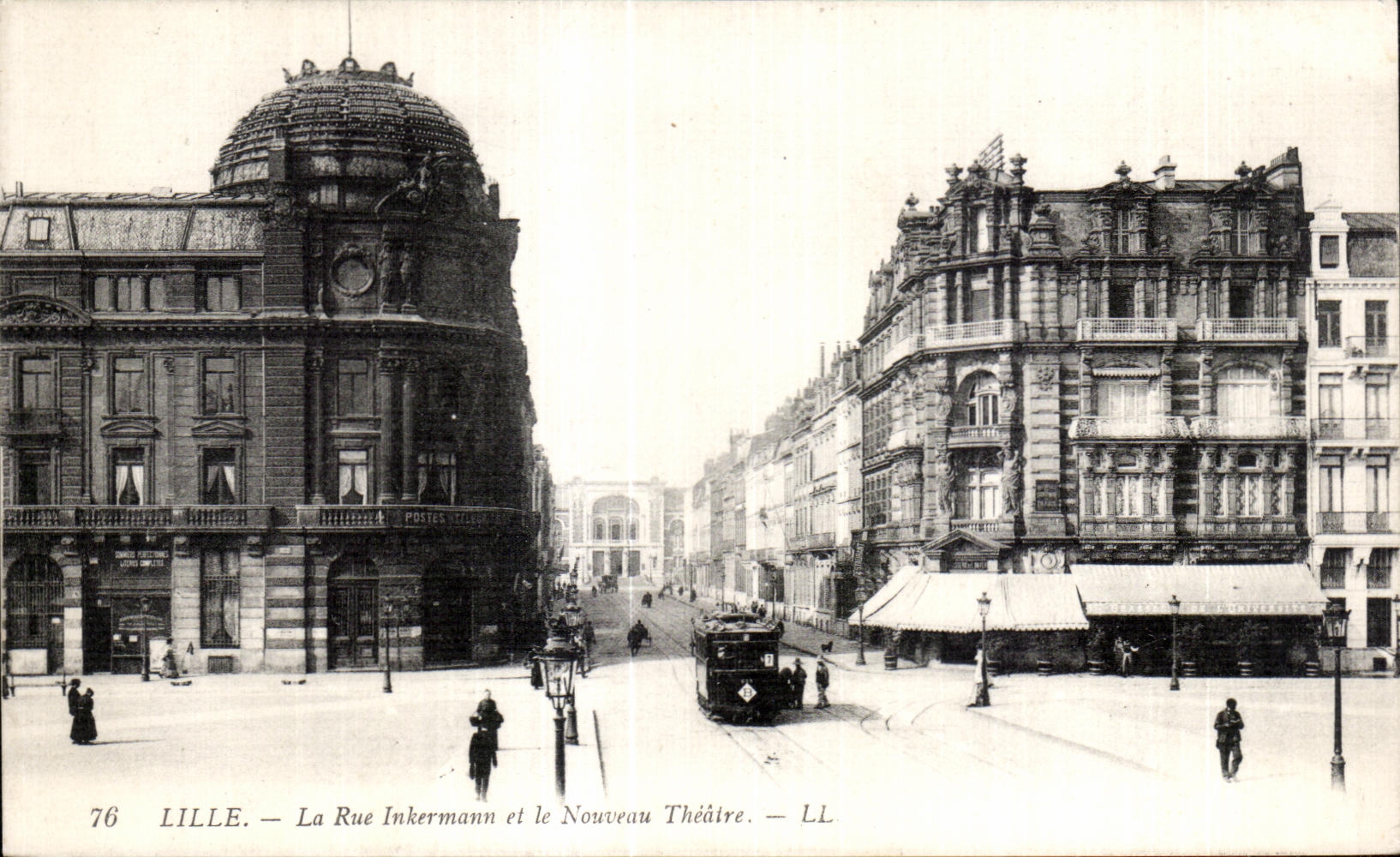 CPA Lille the Street Inkermann and the New Theater