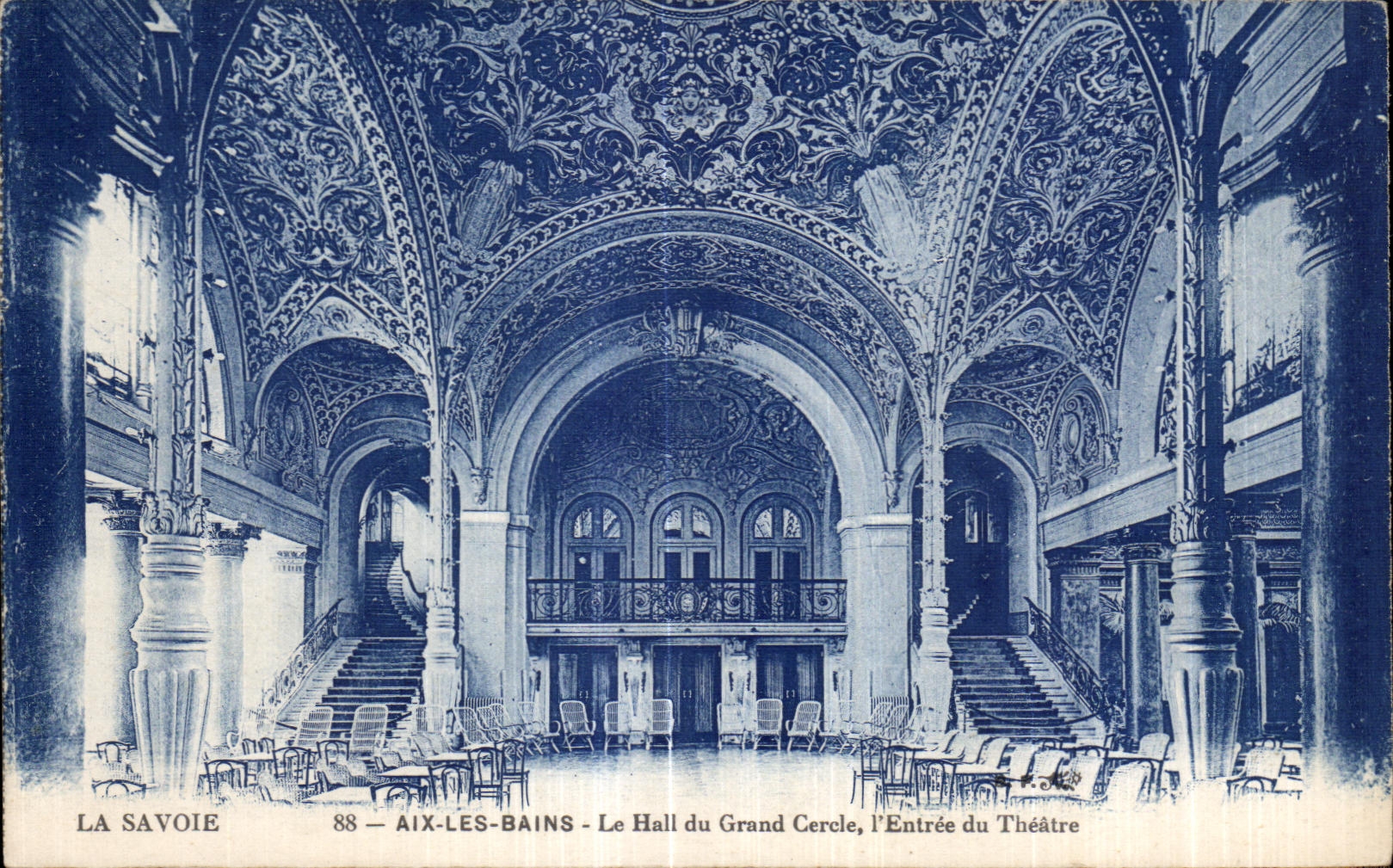 CPA Aix les Bains Villa Le Hall du Grand Cercle i Entree du Theatre