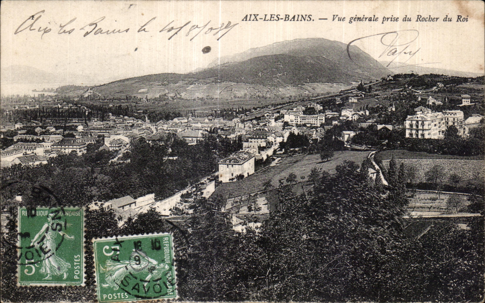 CPA Aix Les Bains Vue generale prise du Rocher du Roi
