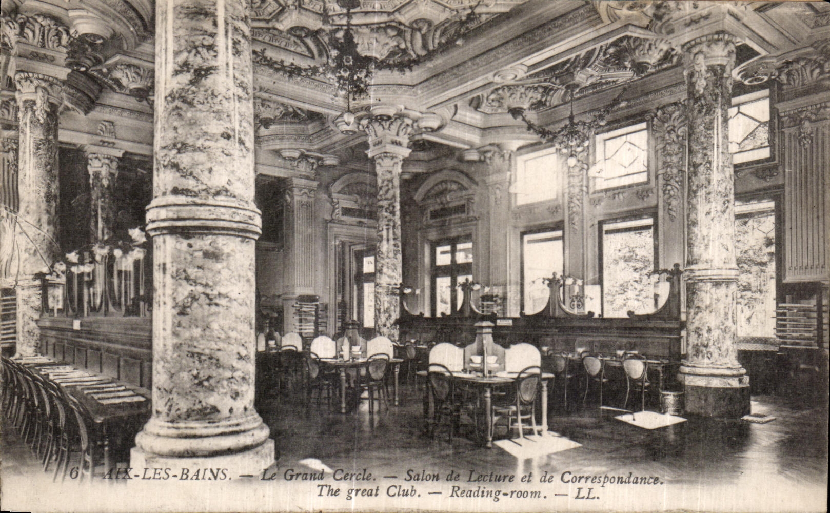 CPA Aix Les Bains Le Grand Cercle Salon de Lecture et de Correspondance The great Club Reading room