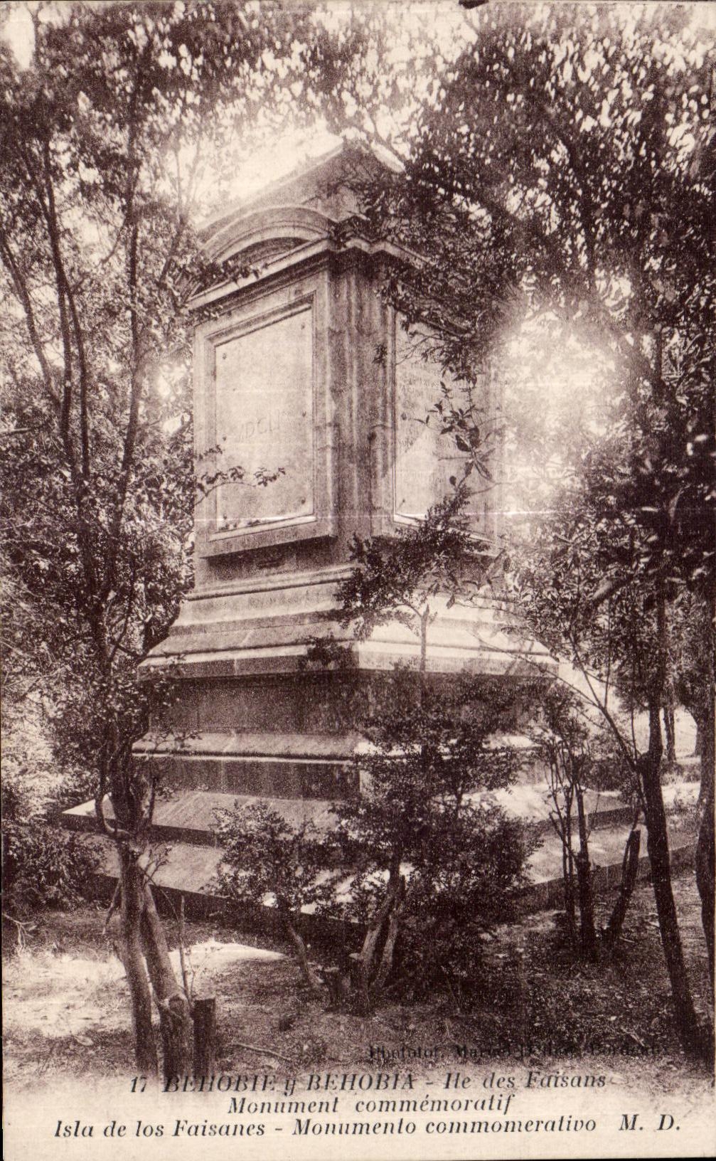 CPA Behobie Island of the Pheasants Memorial