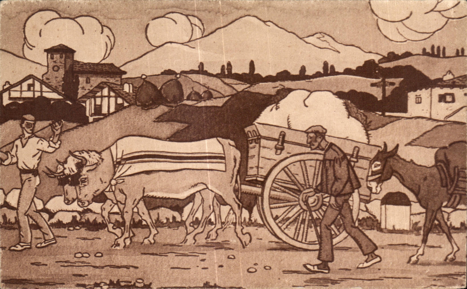 CPA Pays Basque On the Jacques Road the Tanner