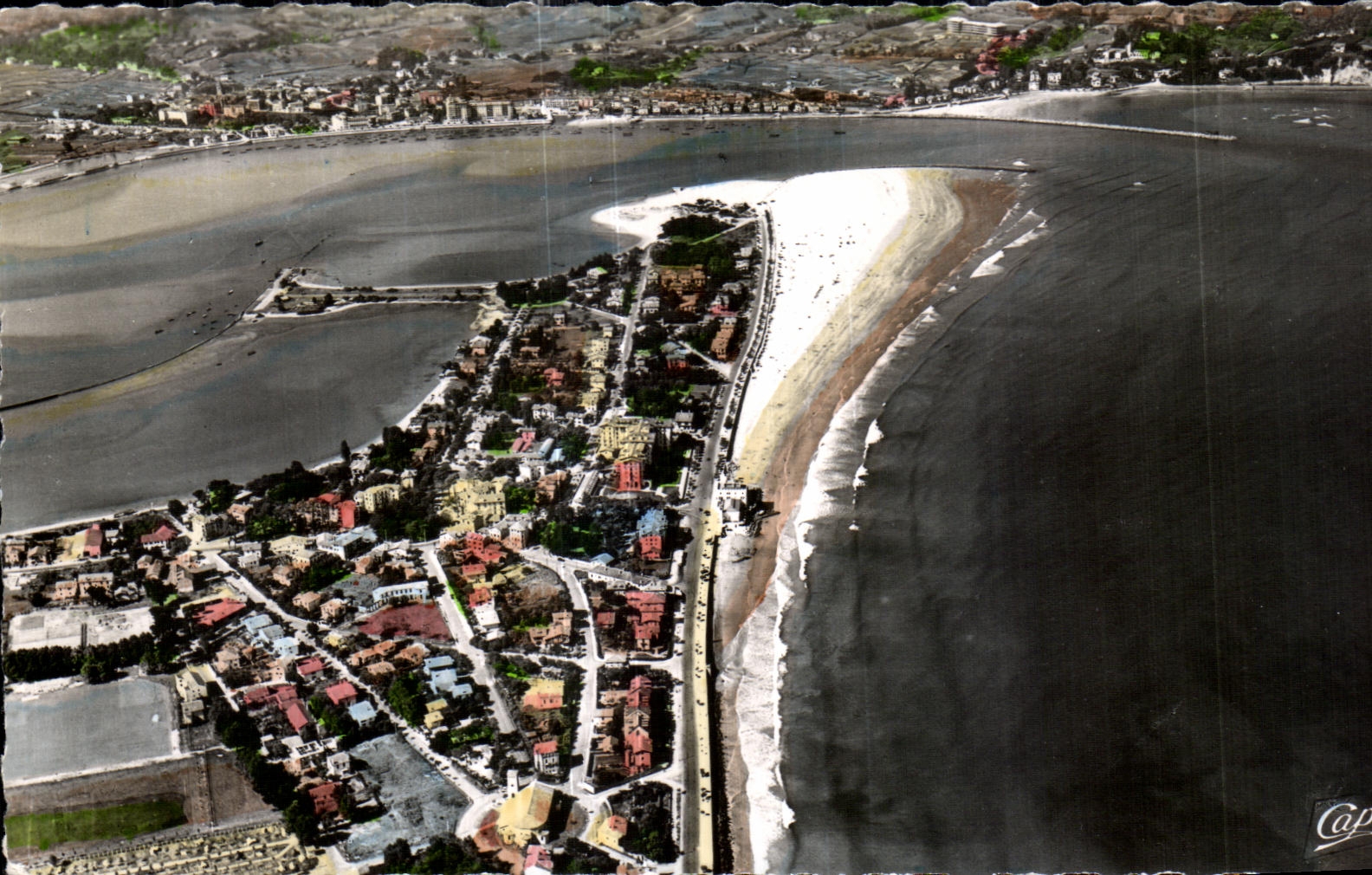 CPA Hendaye Free Spanish Border Seen from in the plane