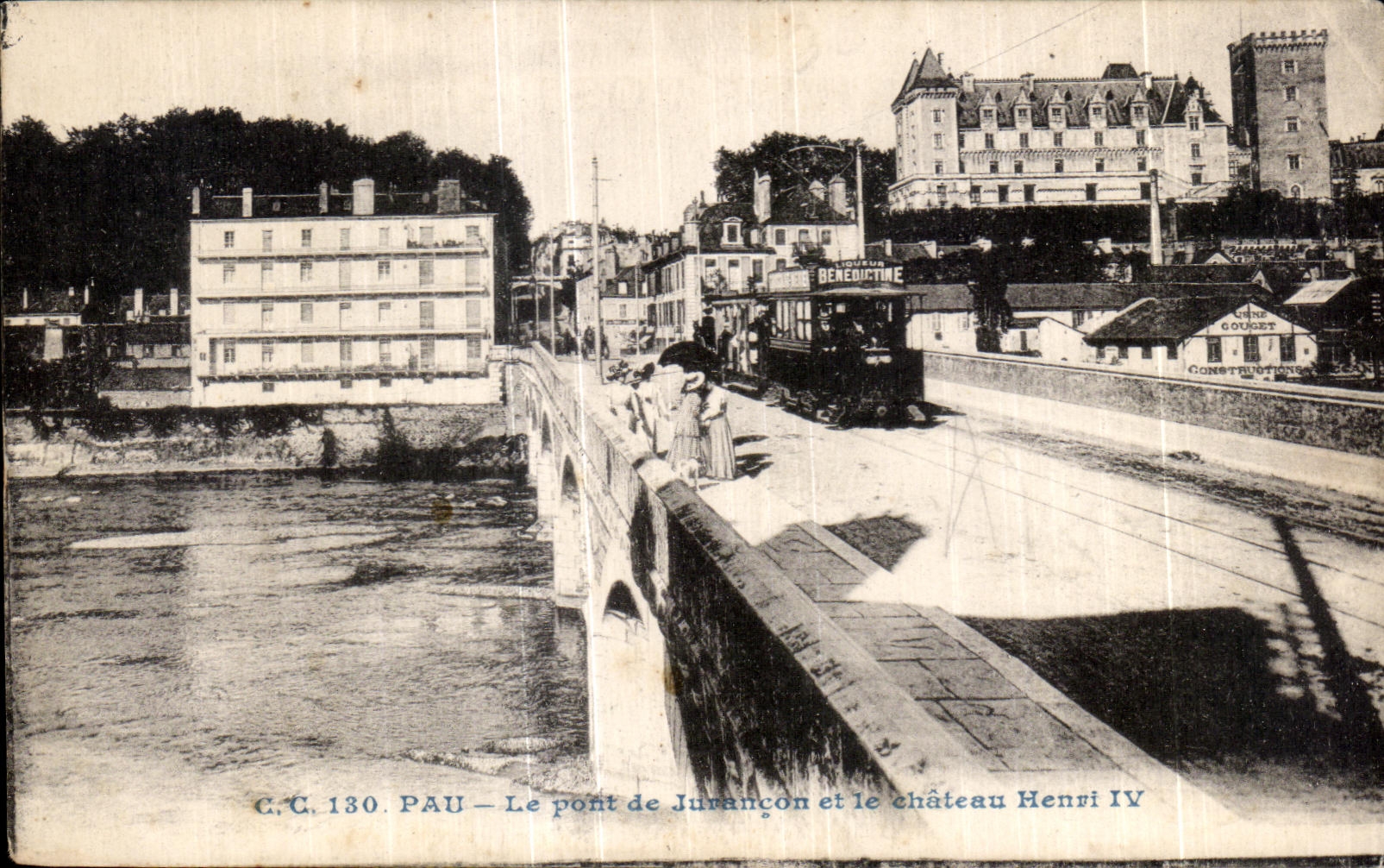 CPA Pau the Bridge of Jurancon and the castle Henri IV Tram