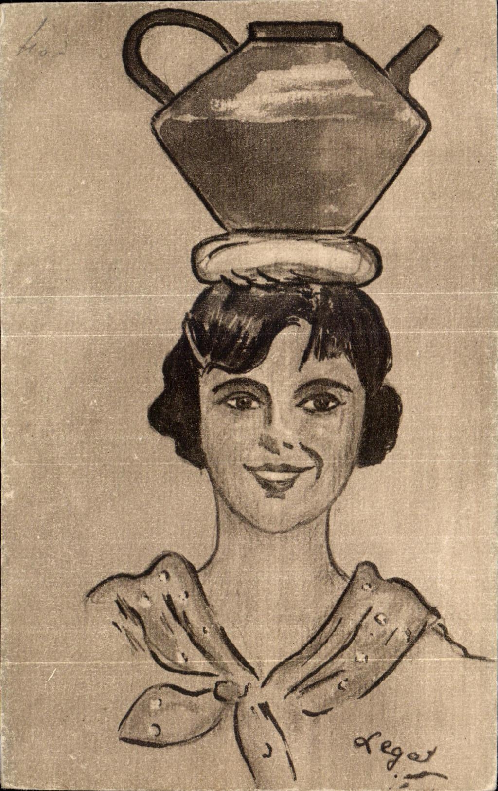 CPA In the peasant Young Basque Country carrying his water Legate Folklore Costume