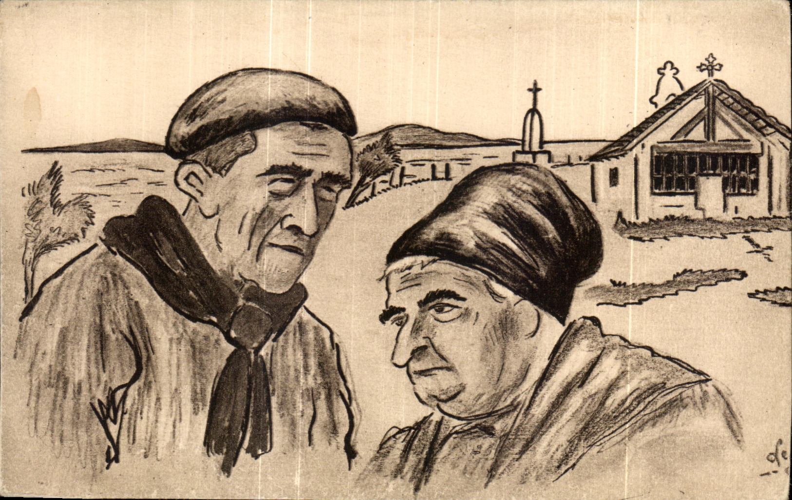 CPA Pays Basque Legate Folklore Costume