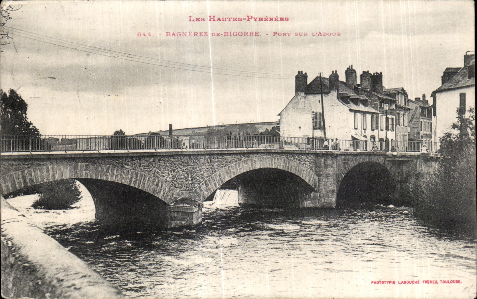 CPA Bagneres de Bigorre Bridge on Adour