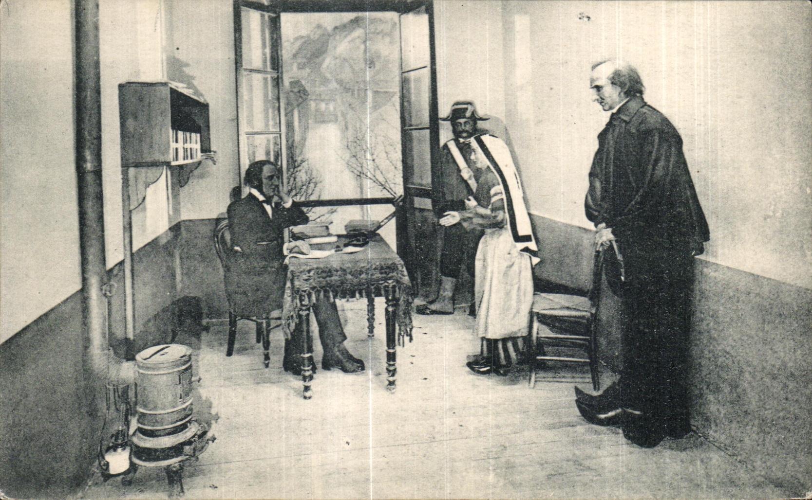 CPA (Dimanche Fevrier) Bernadette arretee a la Sortie des Vepres est Conduite devant le Commissaire de police jacomet