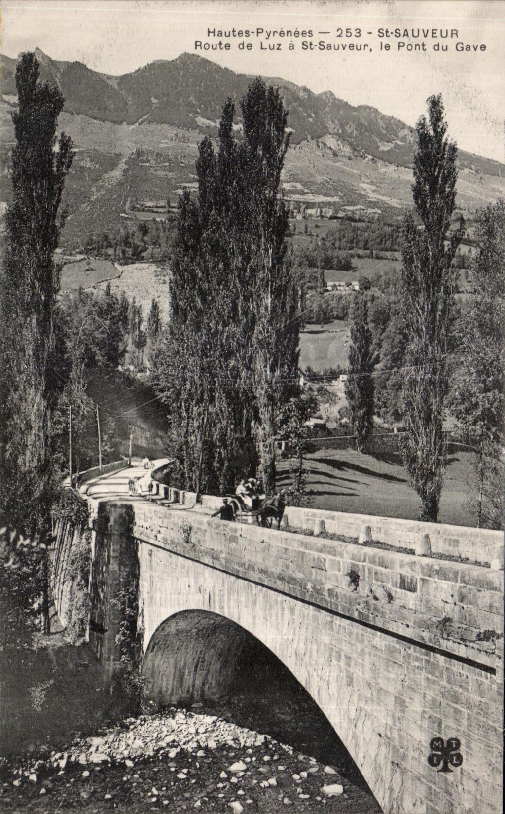 CPA Hautes Pyrenees St Sauveur Route de Luz a St Sauveur le Pont du Gava