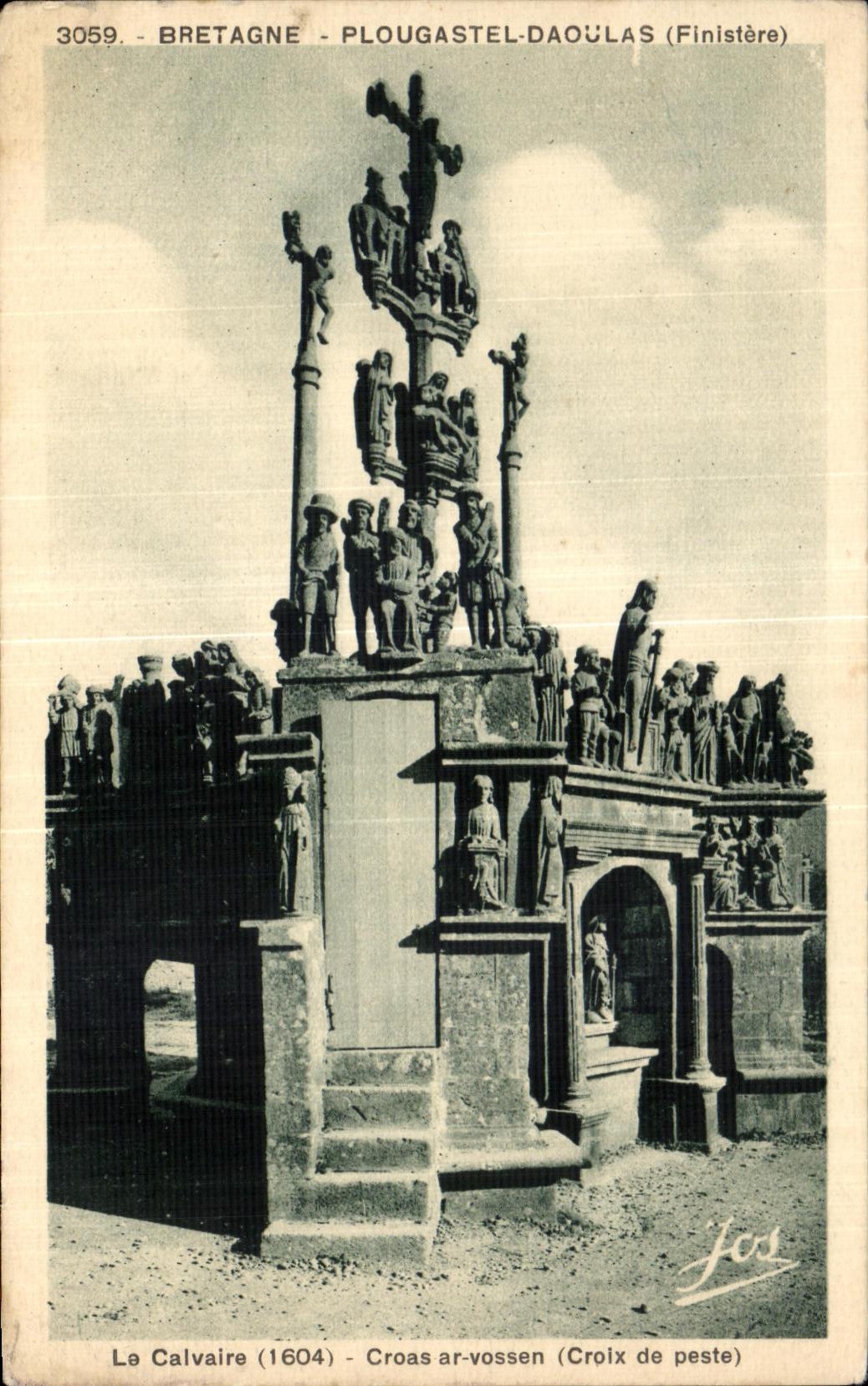 CPA Bretagne Plougastel Daoulas (Finistere) Le Calvaire Croas ar vossen (Croix de peste)