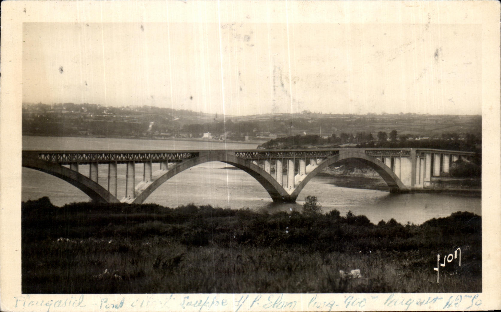 CPA Plougastel (Finistere) Pont Albert Louppe sur I Elorn long