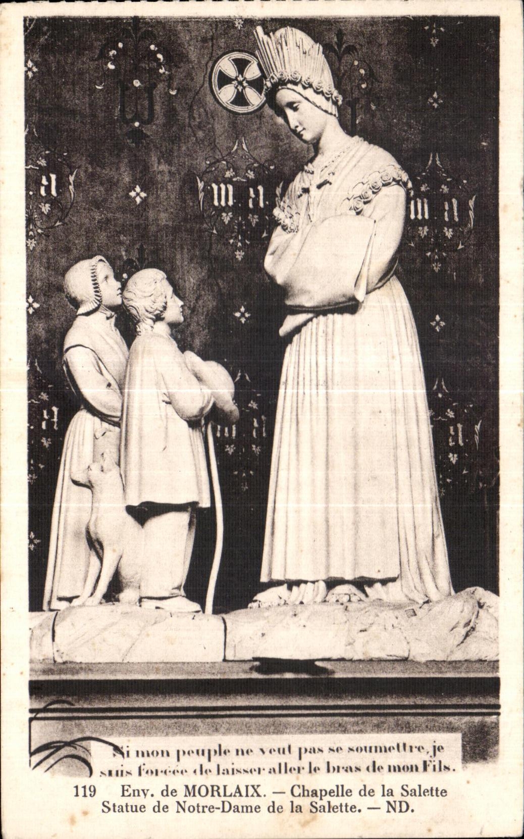 CPA Morlaix Chapelle de la Salette Statue de Notre Dame de la Salette