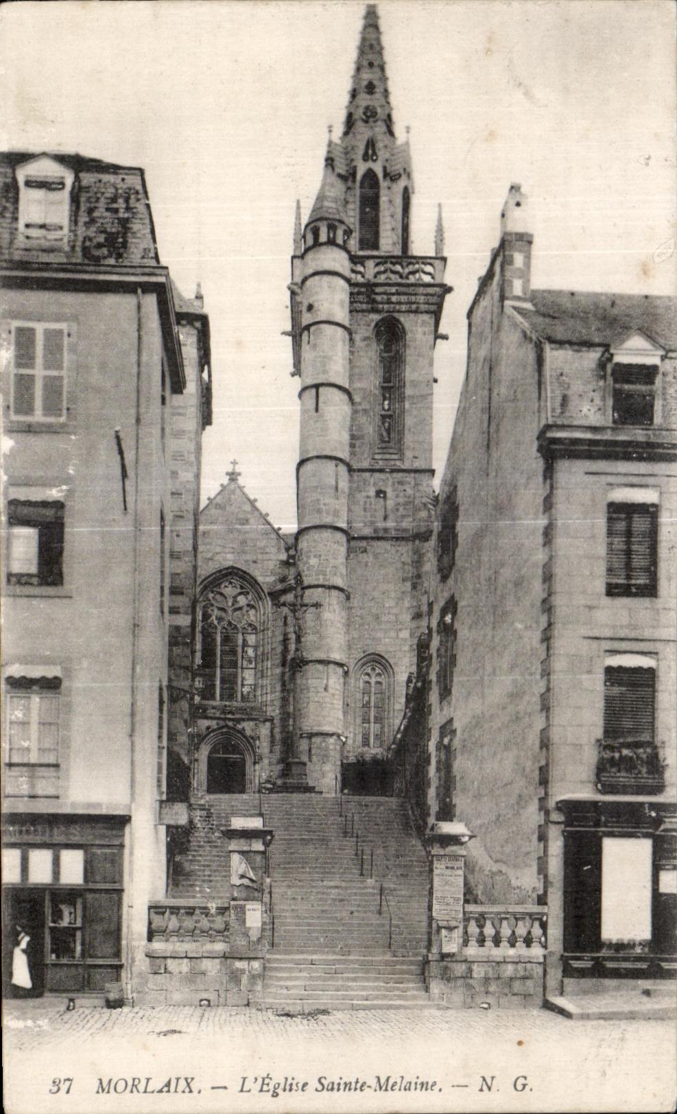 CPA Morlaix L Eglise Sainte Melaine