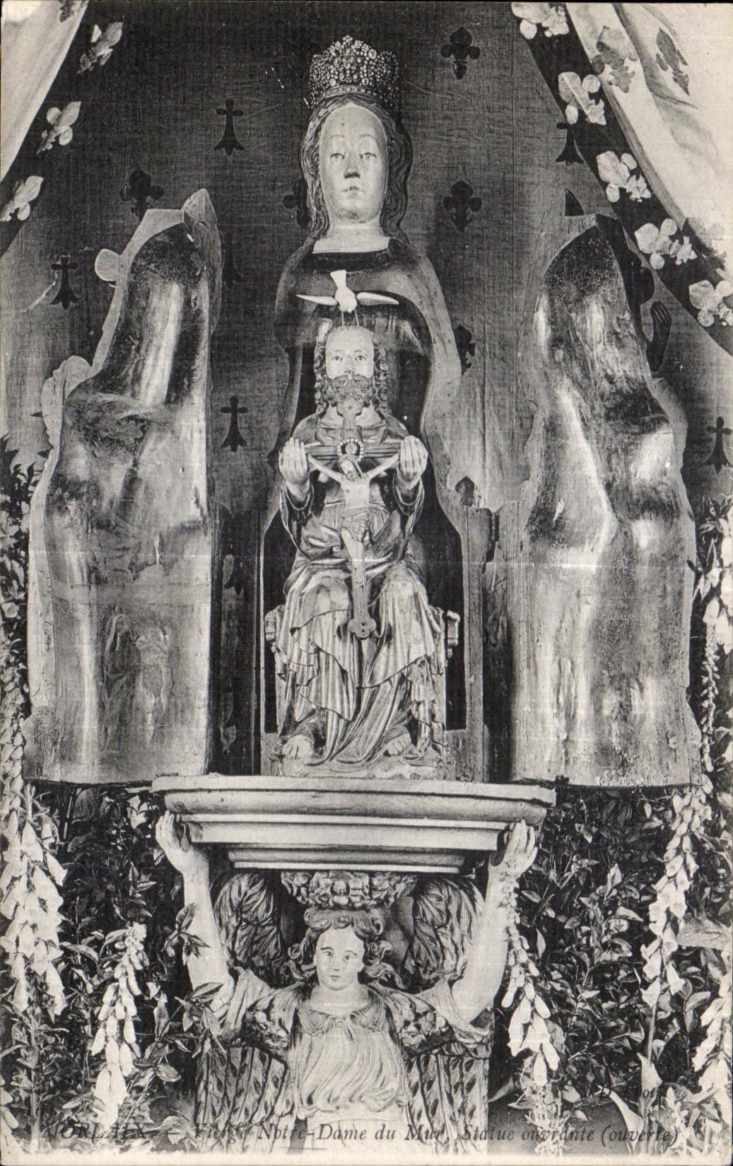 CPA Morlaix Vue Notre Dame du Mur Statue ouvrante