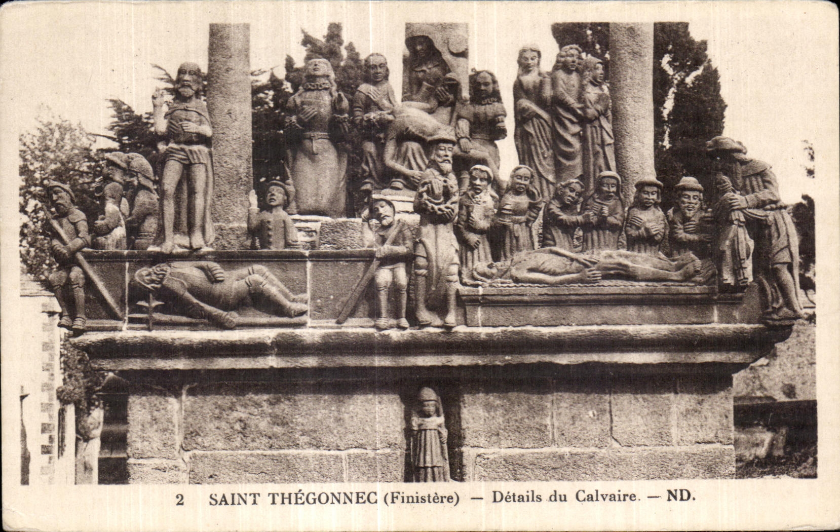 CPA Saint Thegonnec (Finistere) Details du Calvaire