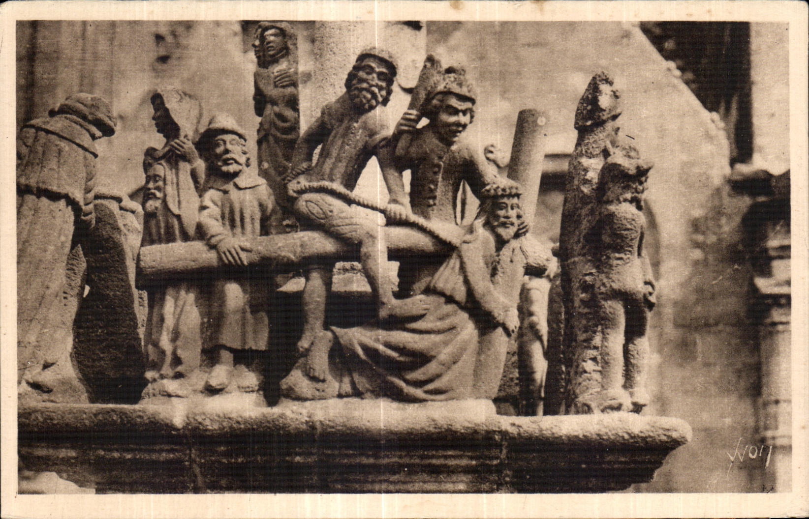 CPA Bretagne St Thegonnec (Finistere) Le Calvaire detail