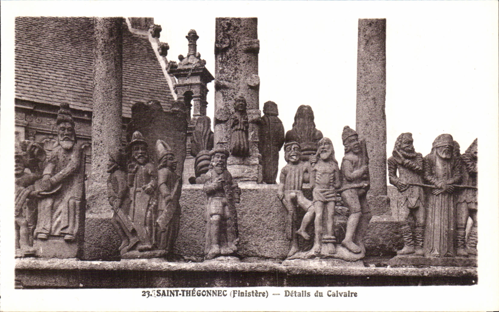 CPA Saint Thegonnec (Finistere) Detalis du Calvaire