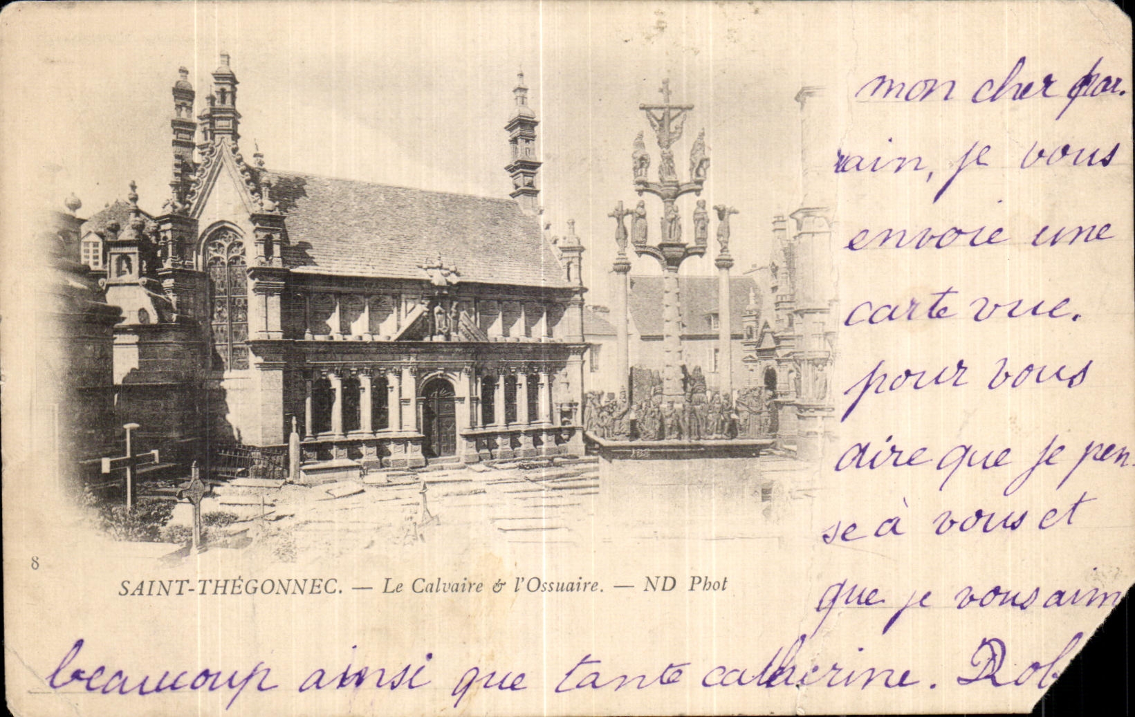 CPA Saint Thegonnec Le Calvaire I Ossuaire