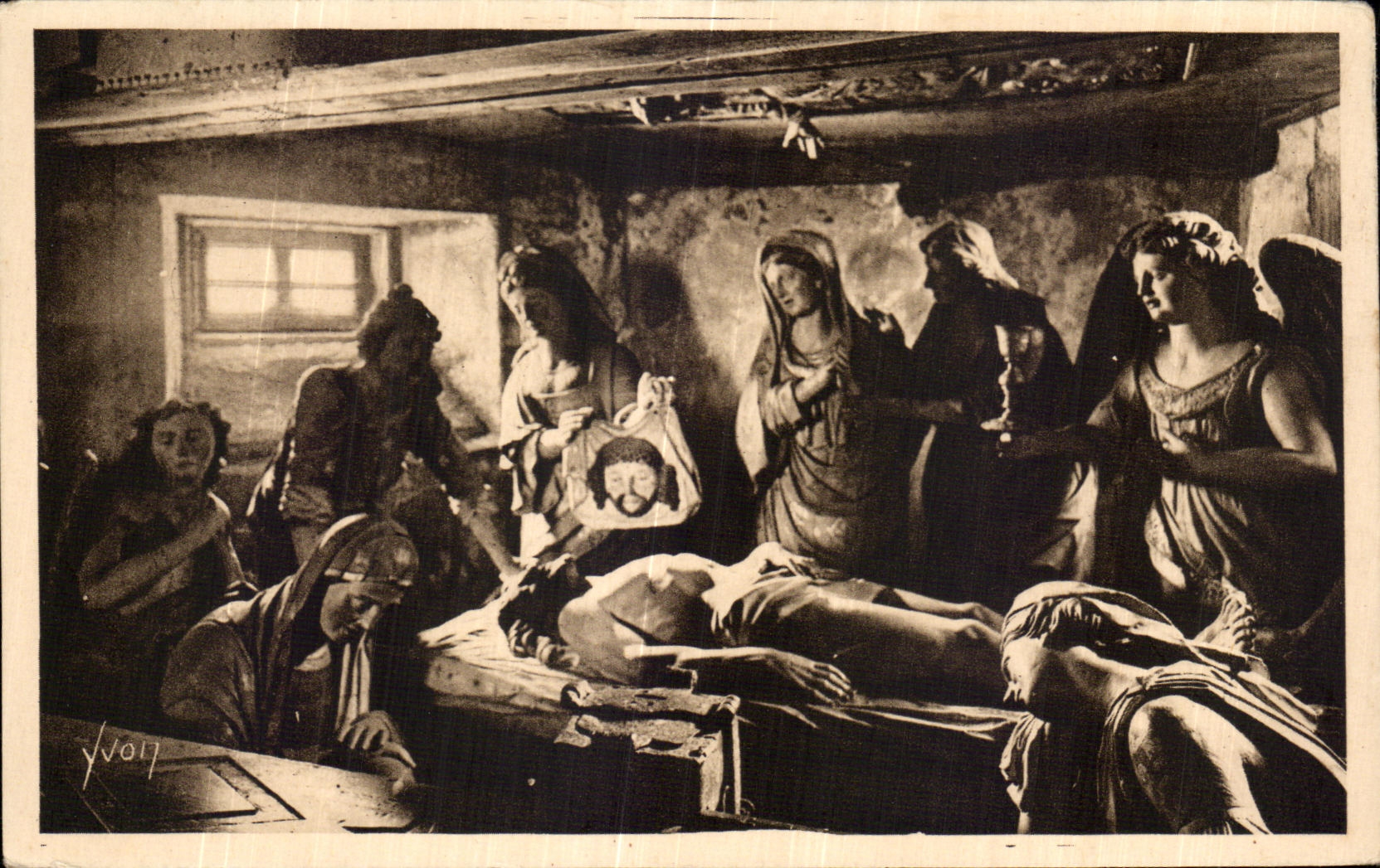 CPA St Thegonnec (Finistere) L Eglise Le Sepulcre (Oeuvre de Jacques Lespaignol)