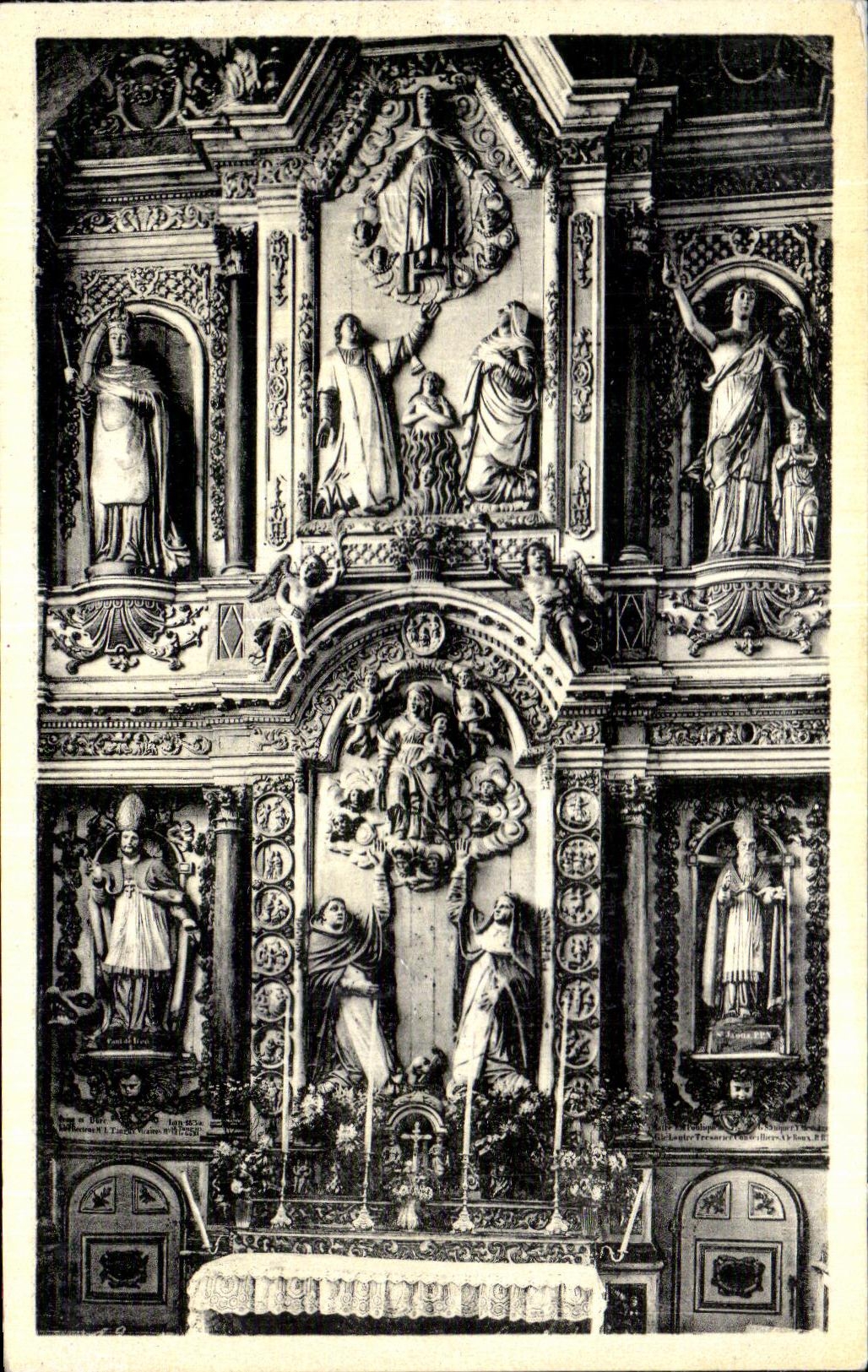 CPA St Thegonnec Interieur de I Eglise Retable Autel du Rosaire