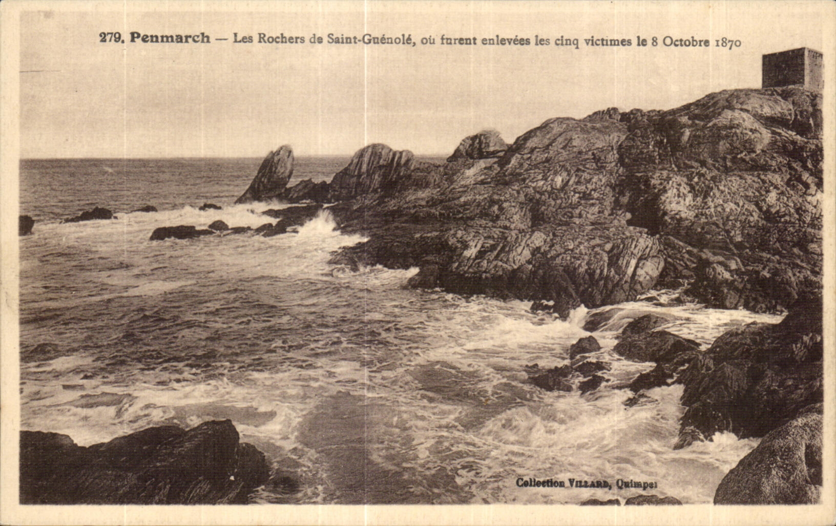 CPA Penmarch the Rocks of Saint Guenole or were enlevees the five victims on October 8th 1870