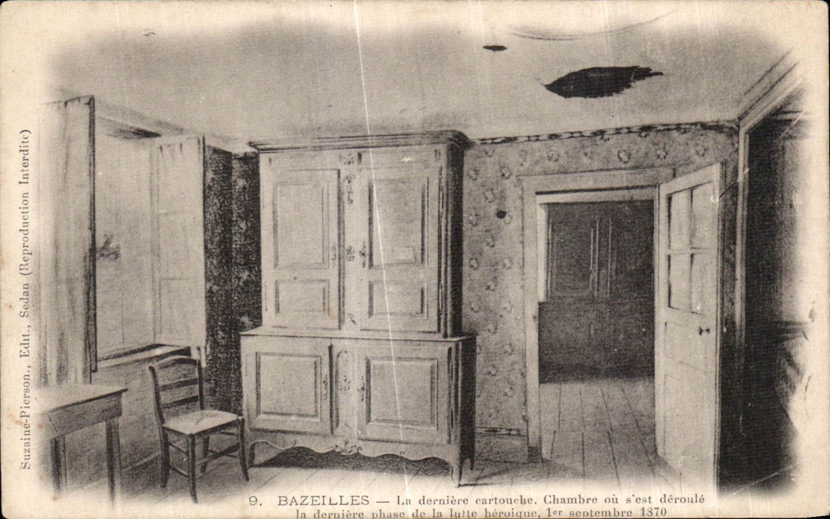 CPA Bazeilles La derniere cartouche Chambre ou s est deroule la derniere phase de la lutte heroique Militaria 1870
