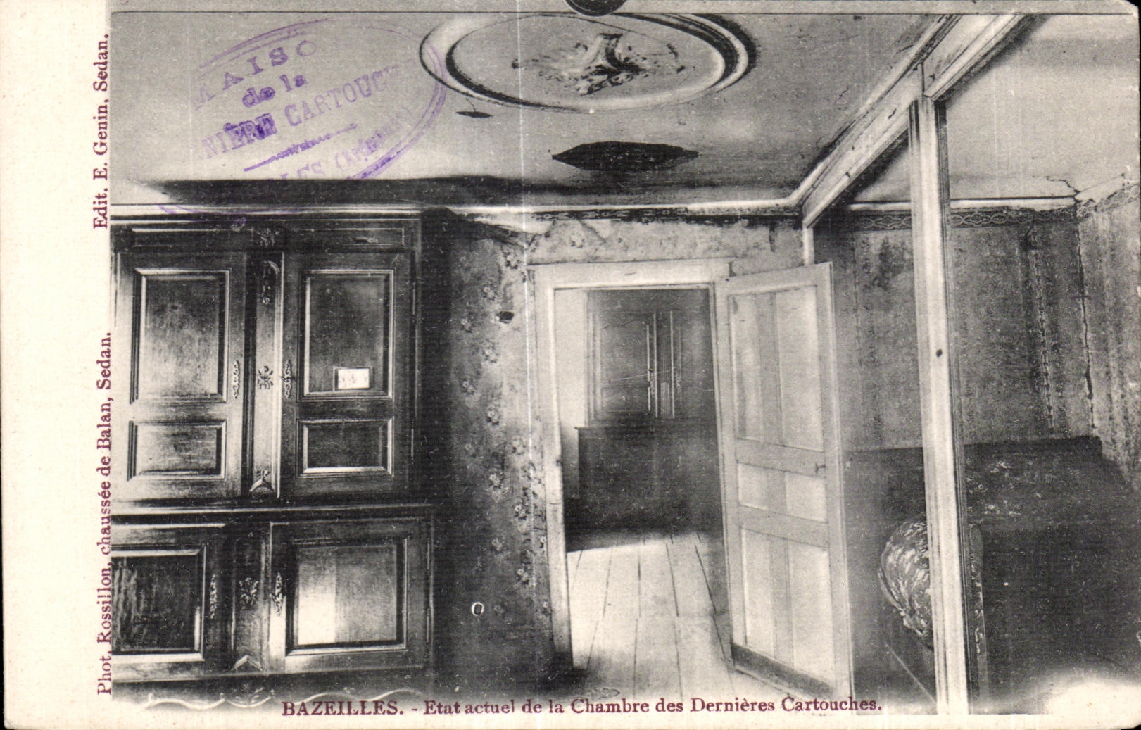 Posicion real de CPA Bazeilles del cuarto de los Cartouches pasados de Militaria