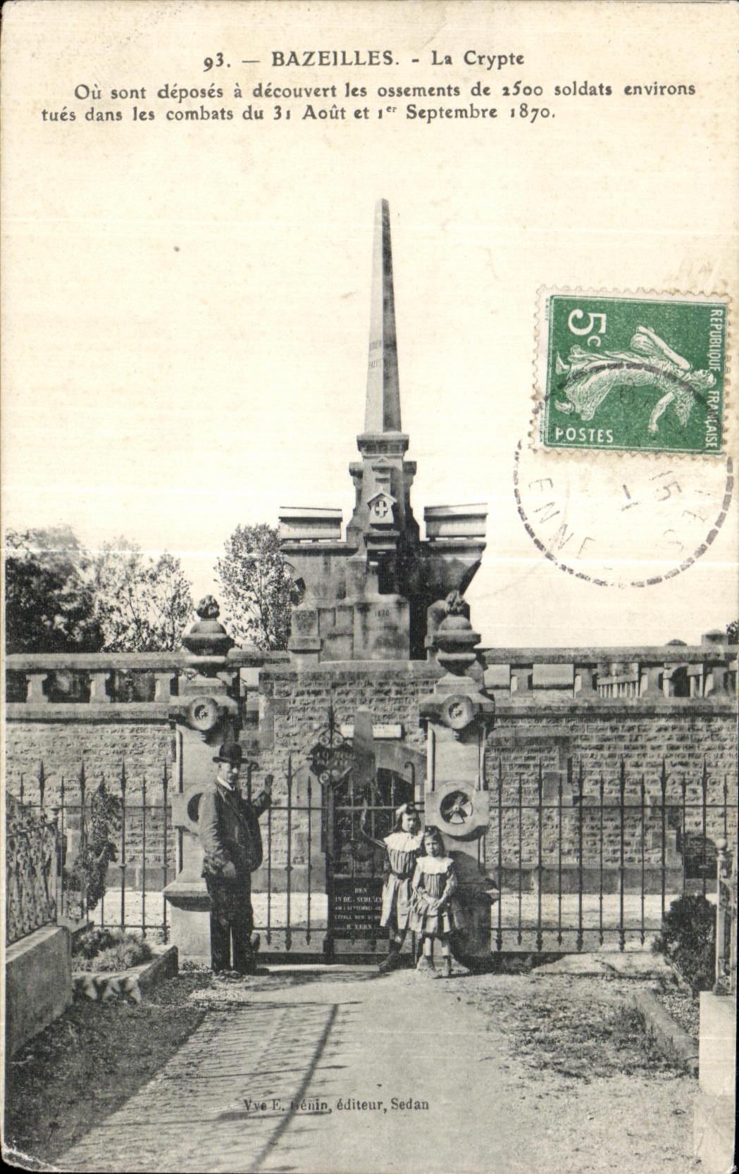 CPA Bazeilles the Crypt Or are demountings discovered the bones of 2500 Militaria soldiers