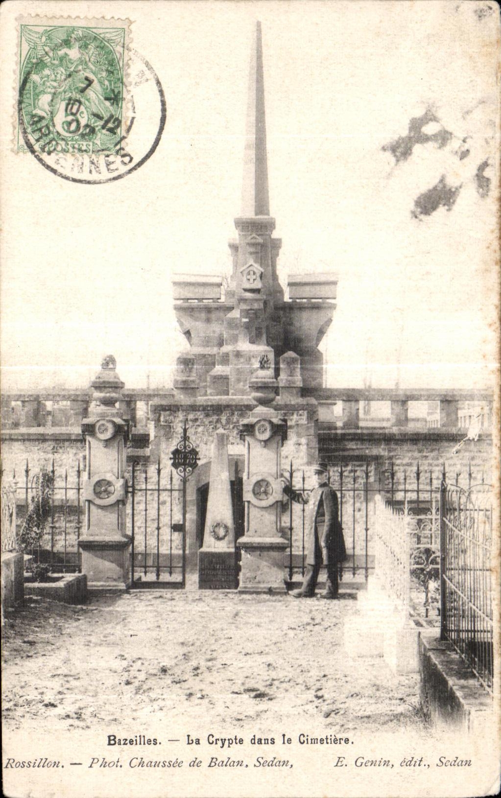 CPA Bazeilles Crypt dens the Cemetery Militaria War of 1870