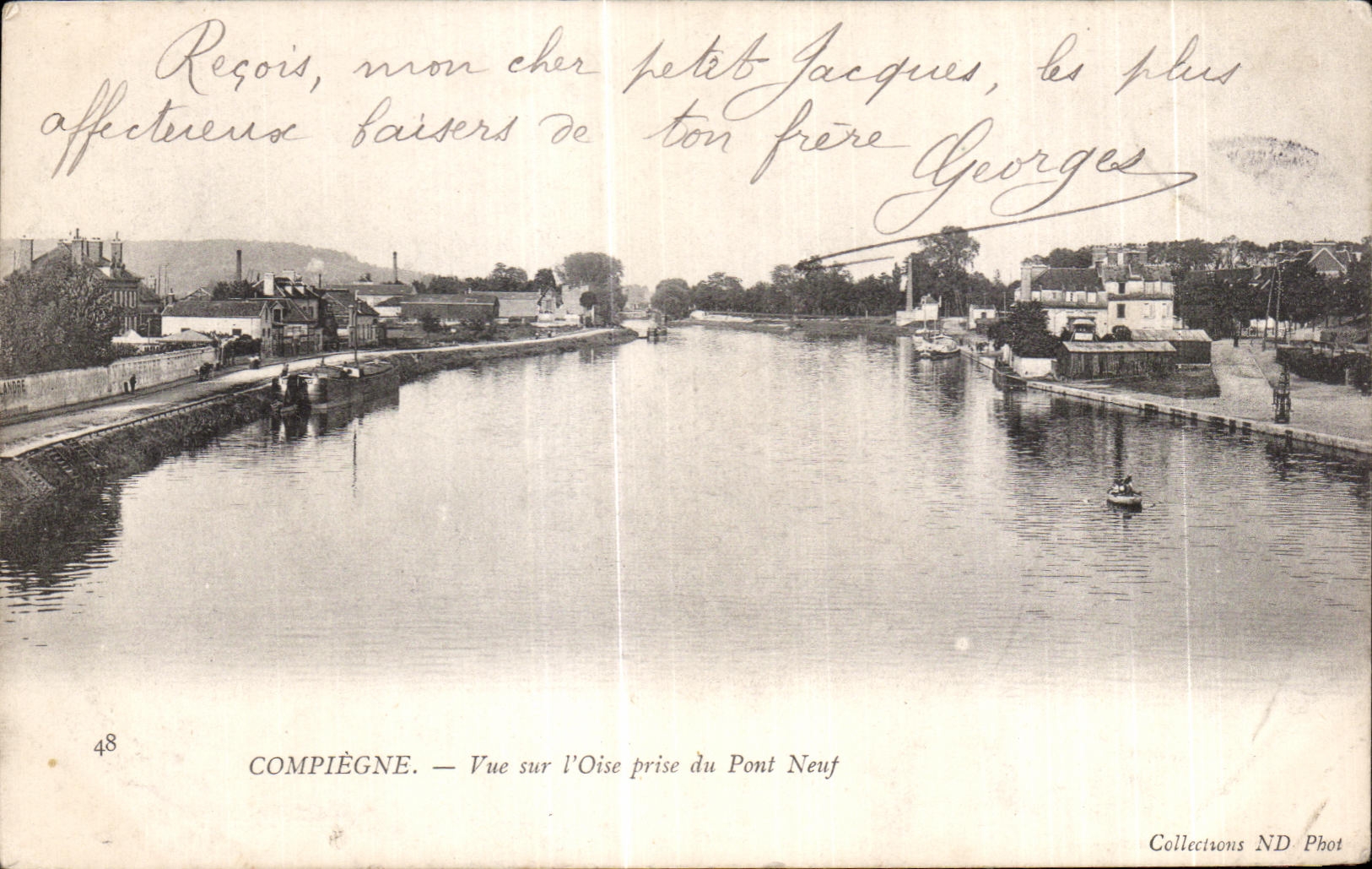 CPA Compiegne Vue sur l Oise prise du Pont Neuf