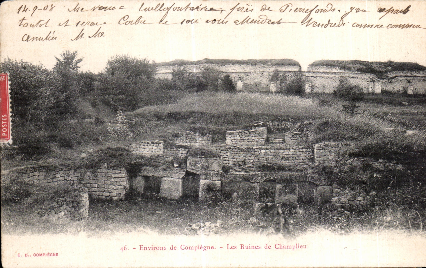 CPA Environs de Compiegne Les Ruines de Champlieu