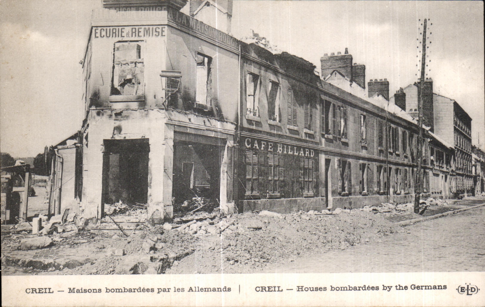 CPA Creil Houses bombardees by the Germans Creil Houses bombardees by the Germans Militaria
